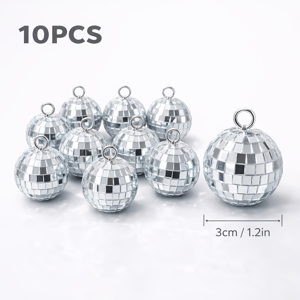 Disco Ball Mirror - 12pcs Mini Disco Mirror Balls-Silvery Reflective