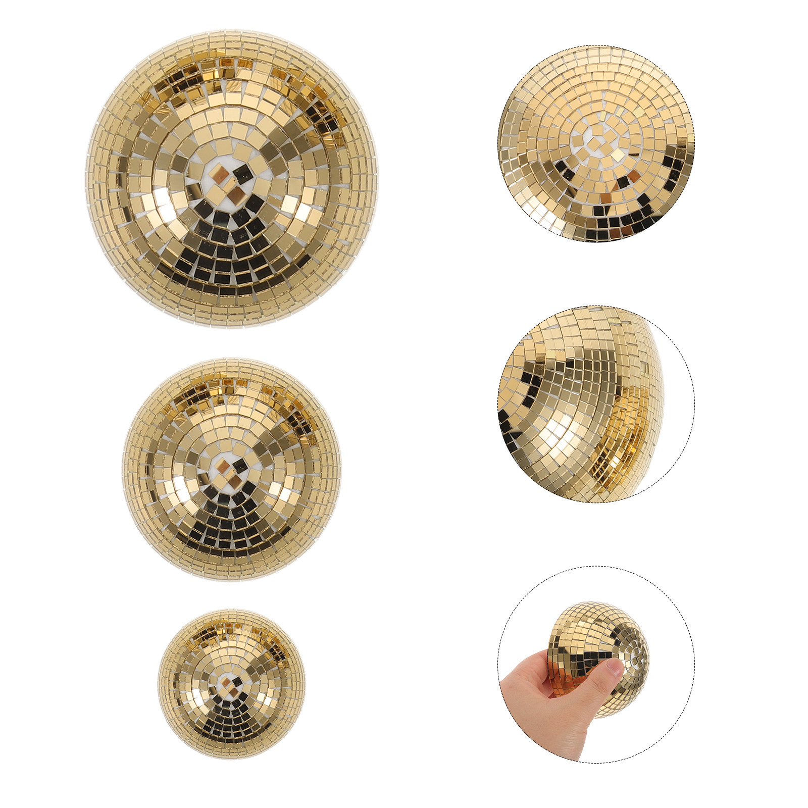Disco Ball Mirror - 3Pcs Half Gazing Globe Mirror Ball