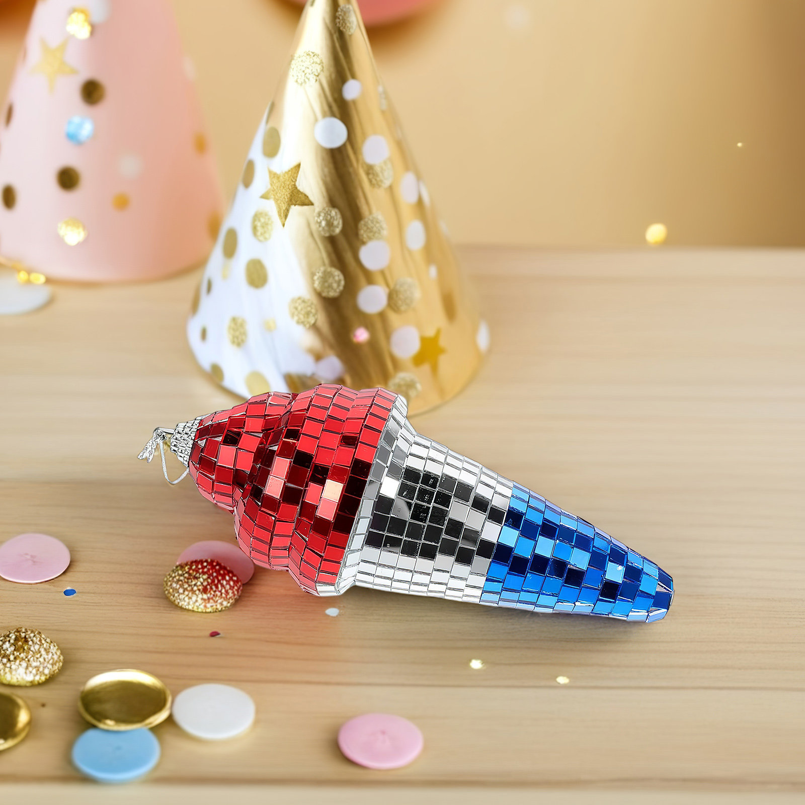 Ice Cream Disco Ball Hanging D - Disco Ball Mirror ulasan dan harga