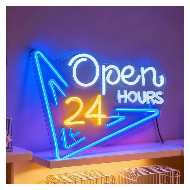 Open 24 Hours Neon Sign USB Po - Decor Lighting Opening Hours ulasan dan harga