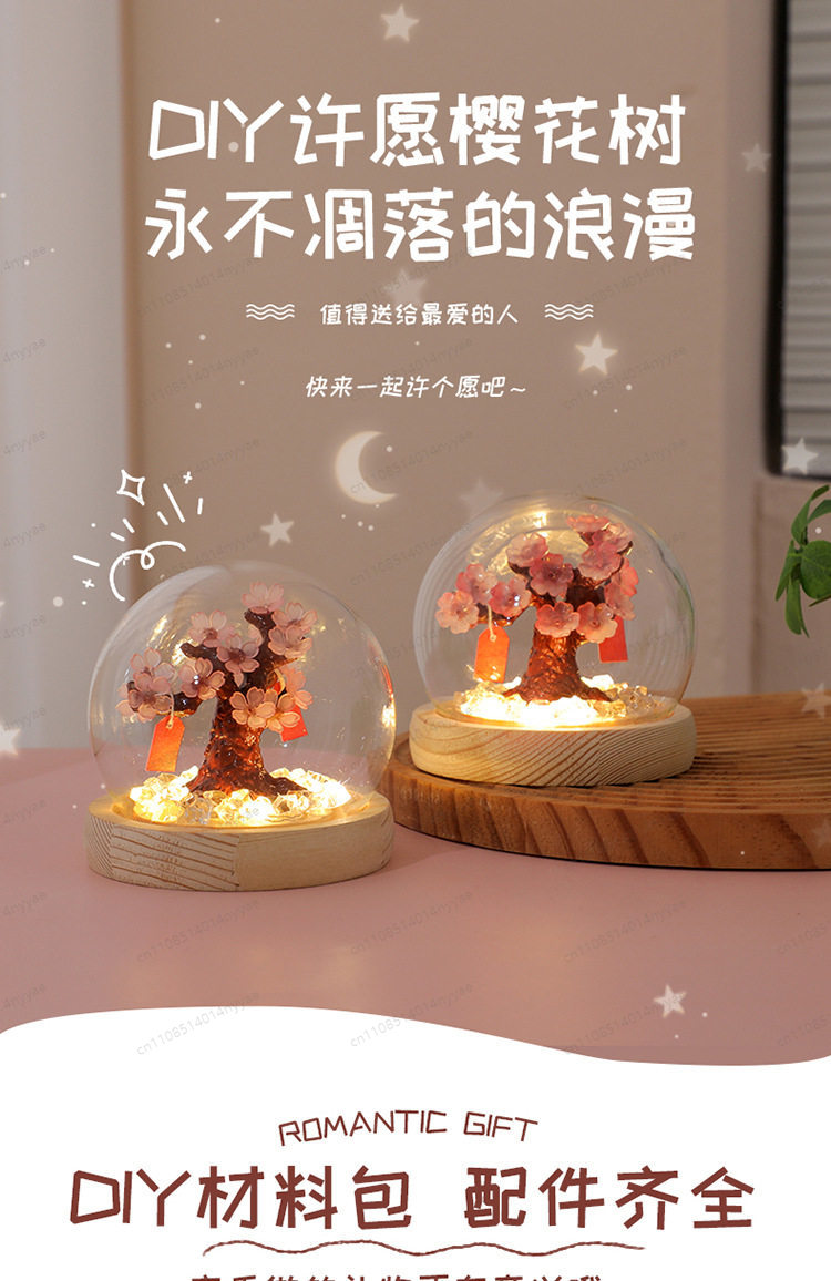 DIY Cherry Blossom Tree Desk L - Unique Lighting Decor ulasan dan harga