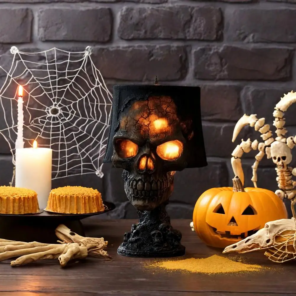 Halloween Lava Stone Skull Lam - Unique Lighting Decor ulasan dan harga