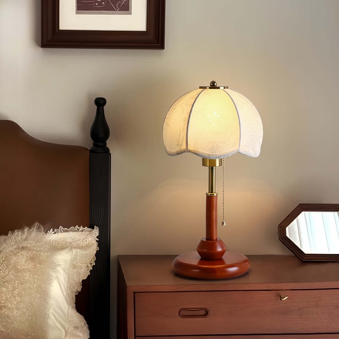 Vintage Scalloped Dome Table L - Room Decor Lighting Lamp ulasan dan harga