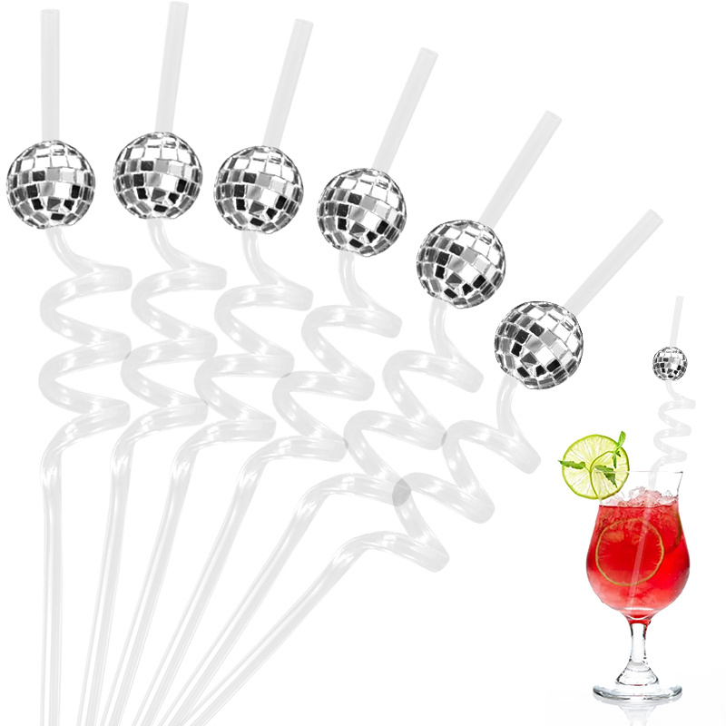 6pcs Mirror Disco Ball Straws  - Disco Ball Mirror ulasan dan harga