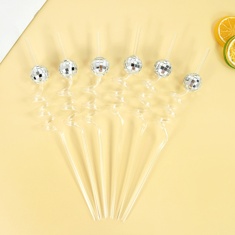 6pcs Mirror Disco Ball Straws  - Disco Ball Mirror ulasan dan harga