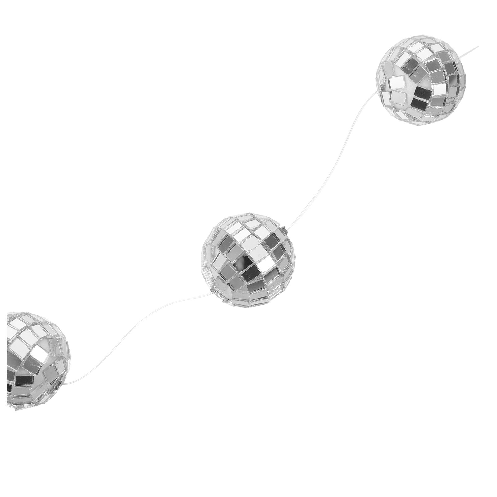 4Pcs Disco Ball Garland Silver - Disco Ball Mirror ulasan dan harga