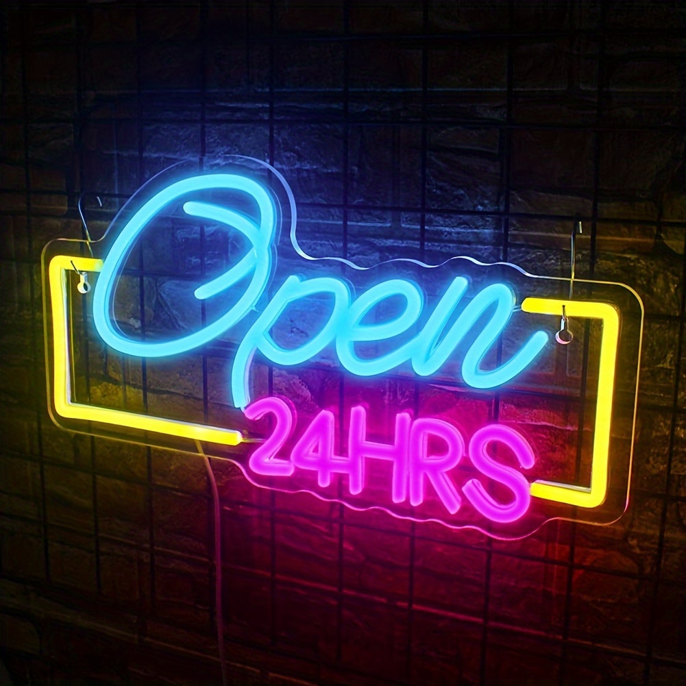 Open 24 Hours Led Neon Signs L - Decor Lighting Opening Hours ulasan dan harga