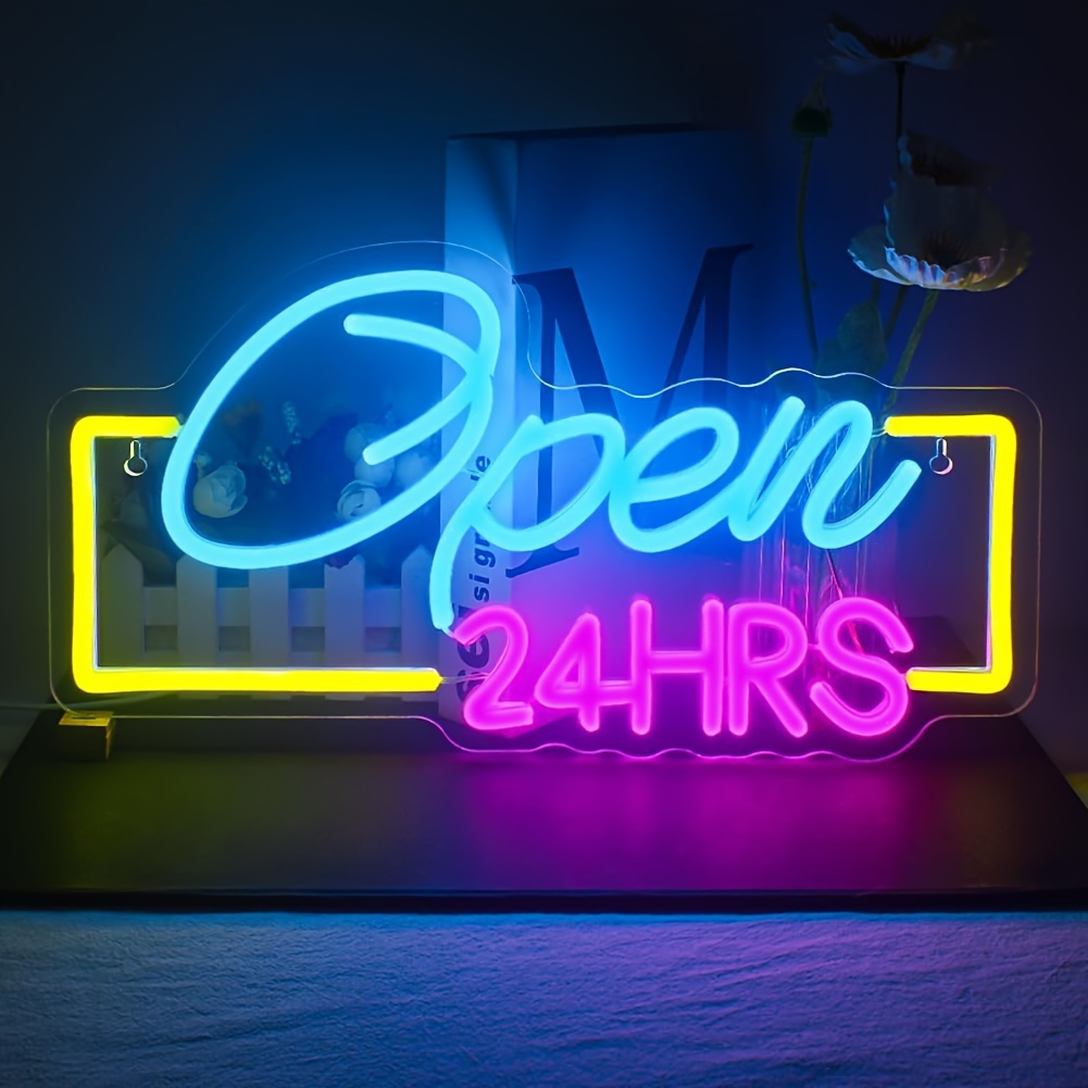 Open 24 Hours Led Neon Signs L - Decor Lighting Opening Hours ulasan dan harga