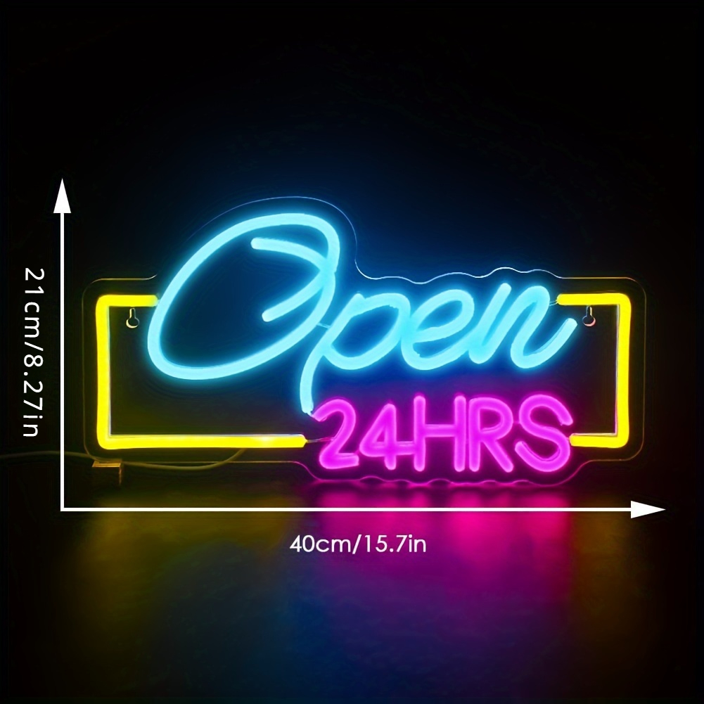 Open 24 Hours Led Neon Signs L - Decor Lighting Opening Hours ulasan dan harga