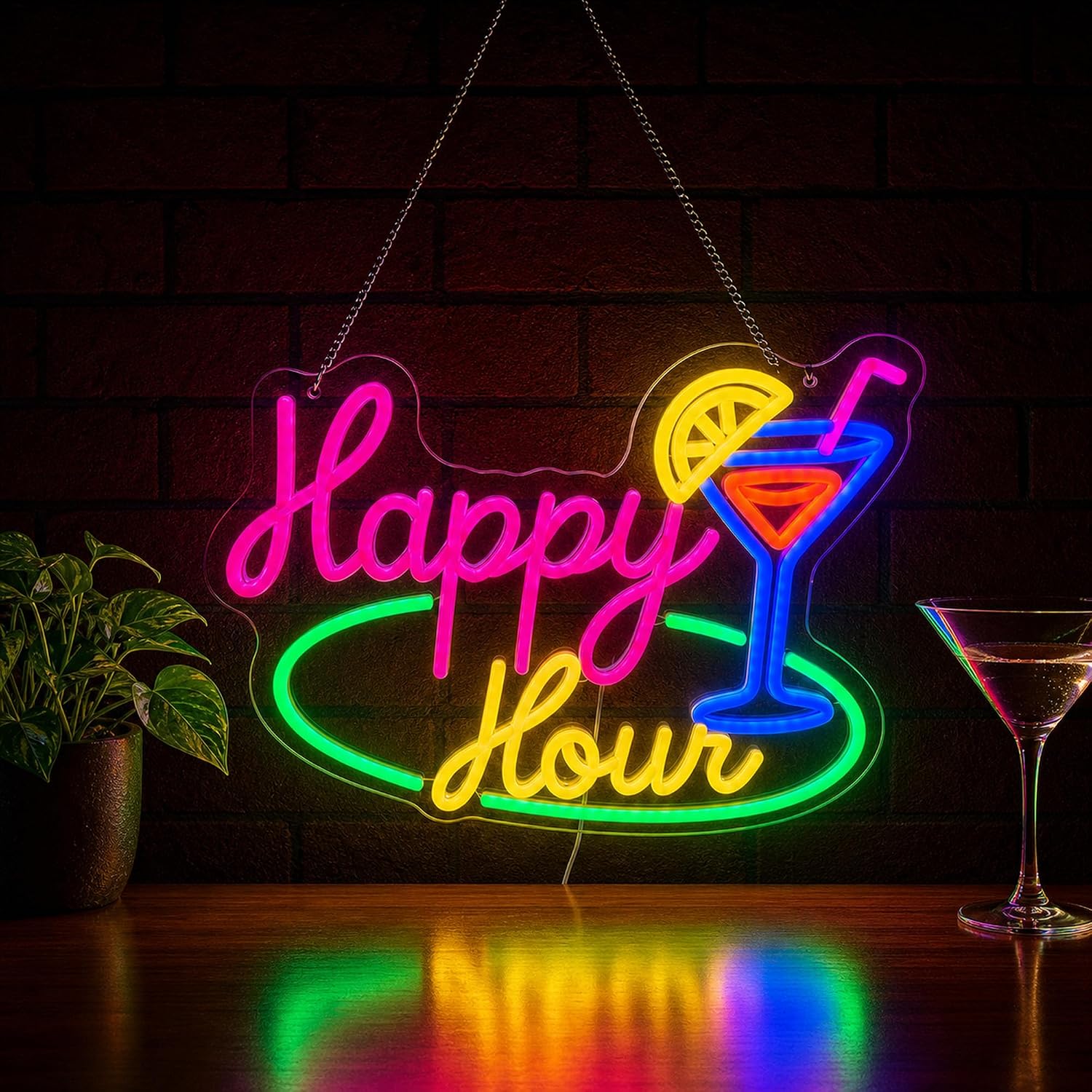 Happy Hour Cocktail LED Neon S - Decor Lighting Opening Hours ulasan dan harga