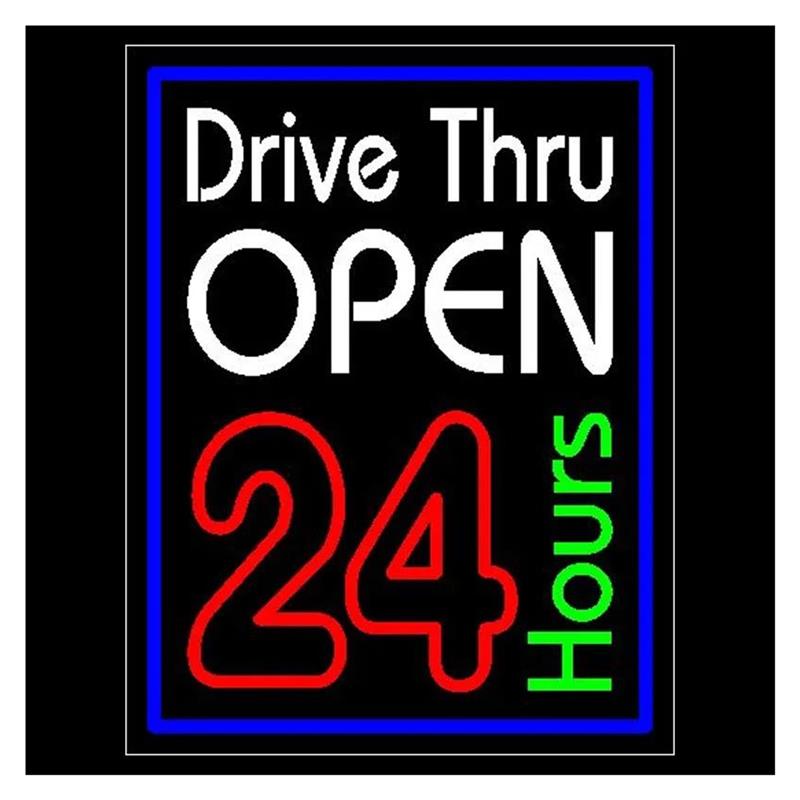 Drive Thru Open 24 Hours Neon  - Decor Lighting Opening Hours ulasan dan harga