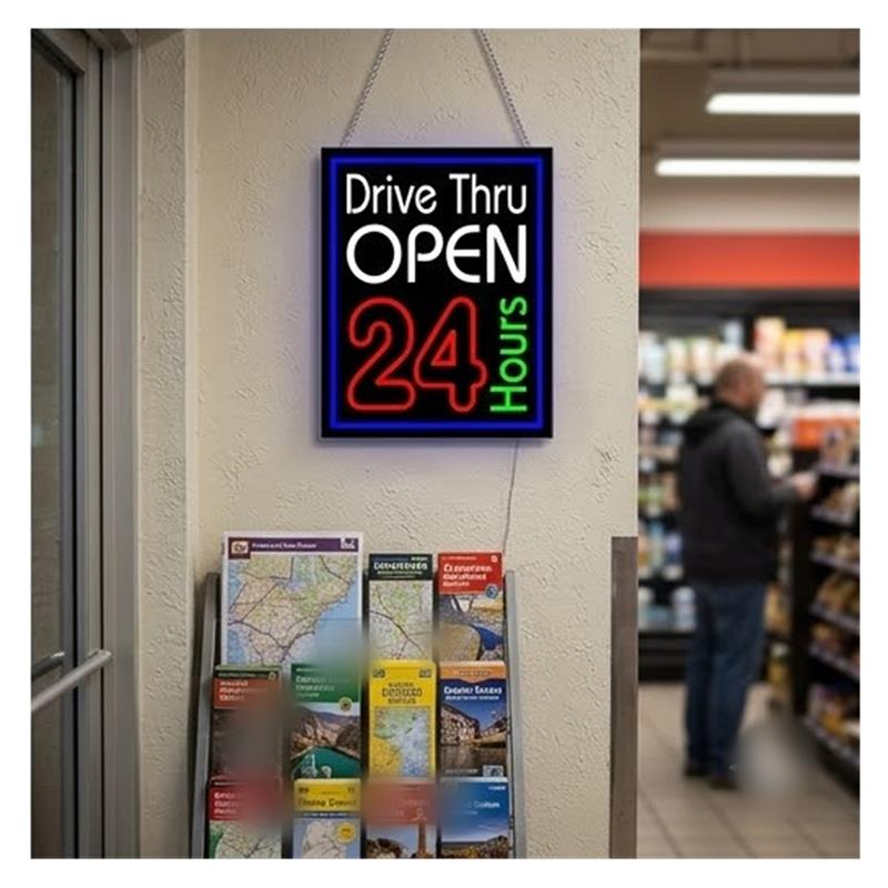 Drive Thru Open 24 Hours Neon  - Decor Lighting Opening Hours ulasan dan harga