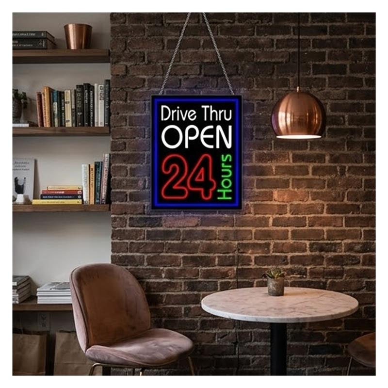 Drive Thru Open 24 Hours Neon  - Decor Lighting Opening Hours ulasan dan harga