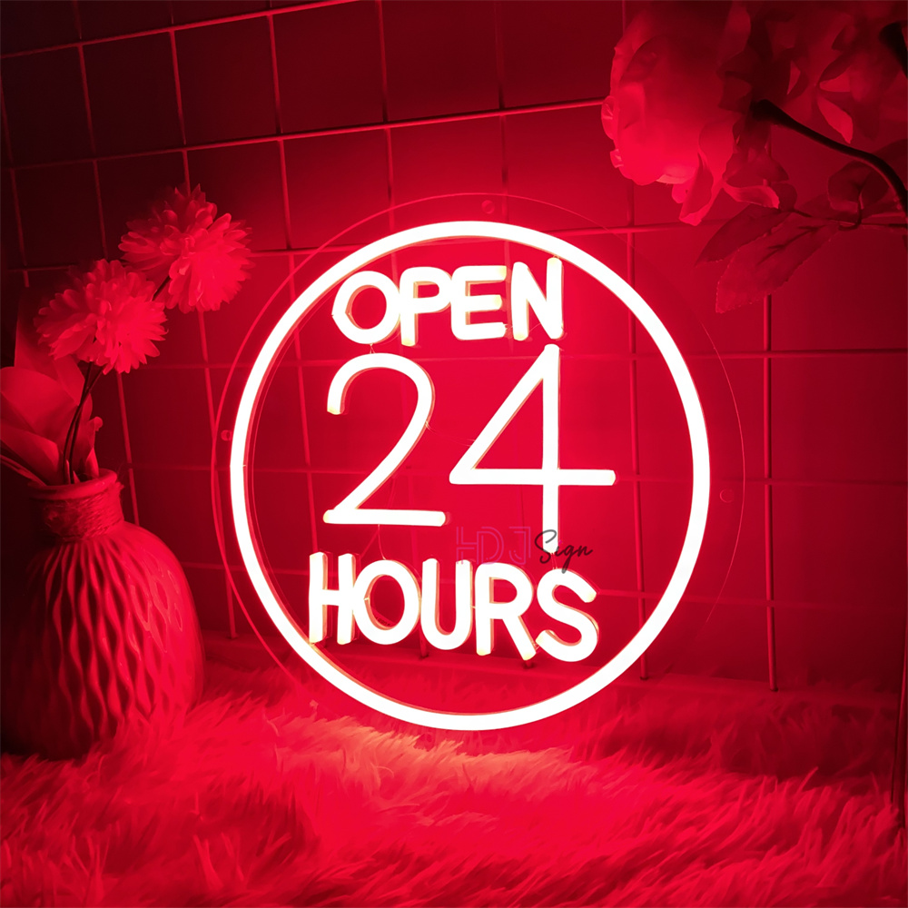 Neon Led Signs open 24 hour Co - Decor Lighting Opening Hours ulasan dan harga