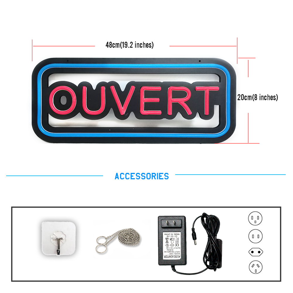 48x 20cm 'OUVERT' Neon Lights  - Decor Lighting Opening Hours ulasan dan harga