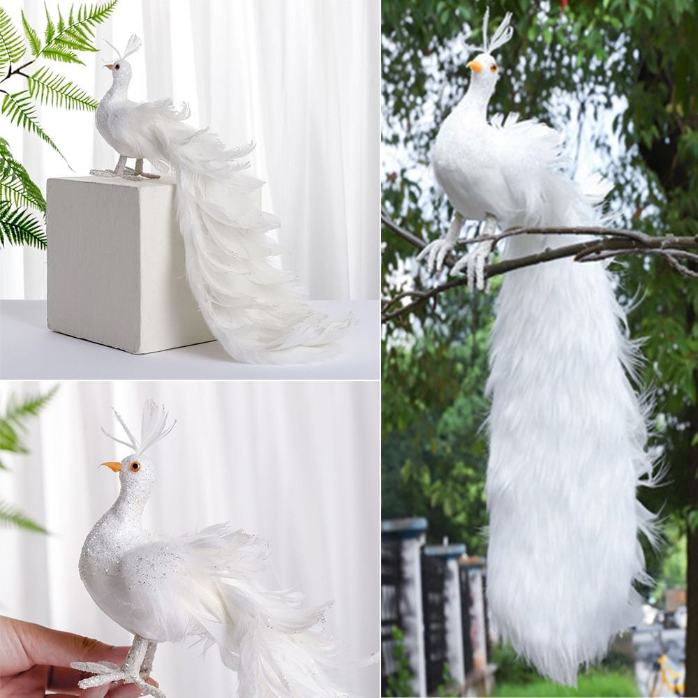 Simulation White Peacock Beaut - Pendant Lighting Christmas Decor ulasan dan harga