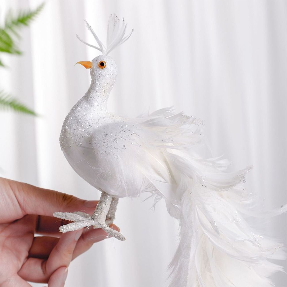 Simulation White Peacock Beaut - Pendant Lighting Christmas Decor ulasan dan harga