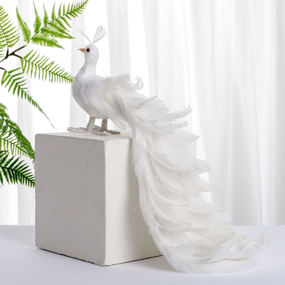 Simulation White Peacock Beaut - Pendant Lighting Christmas Decor ulasan dan harga