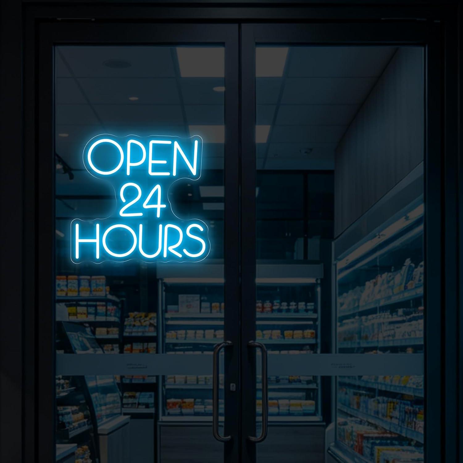 Open 24 Hours Neon Sign USB Di - Decor Lighting Opening Hours ulasan dan harga