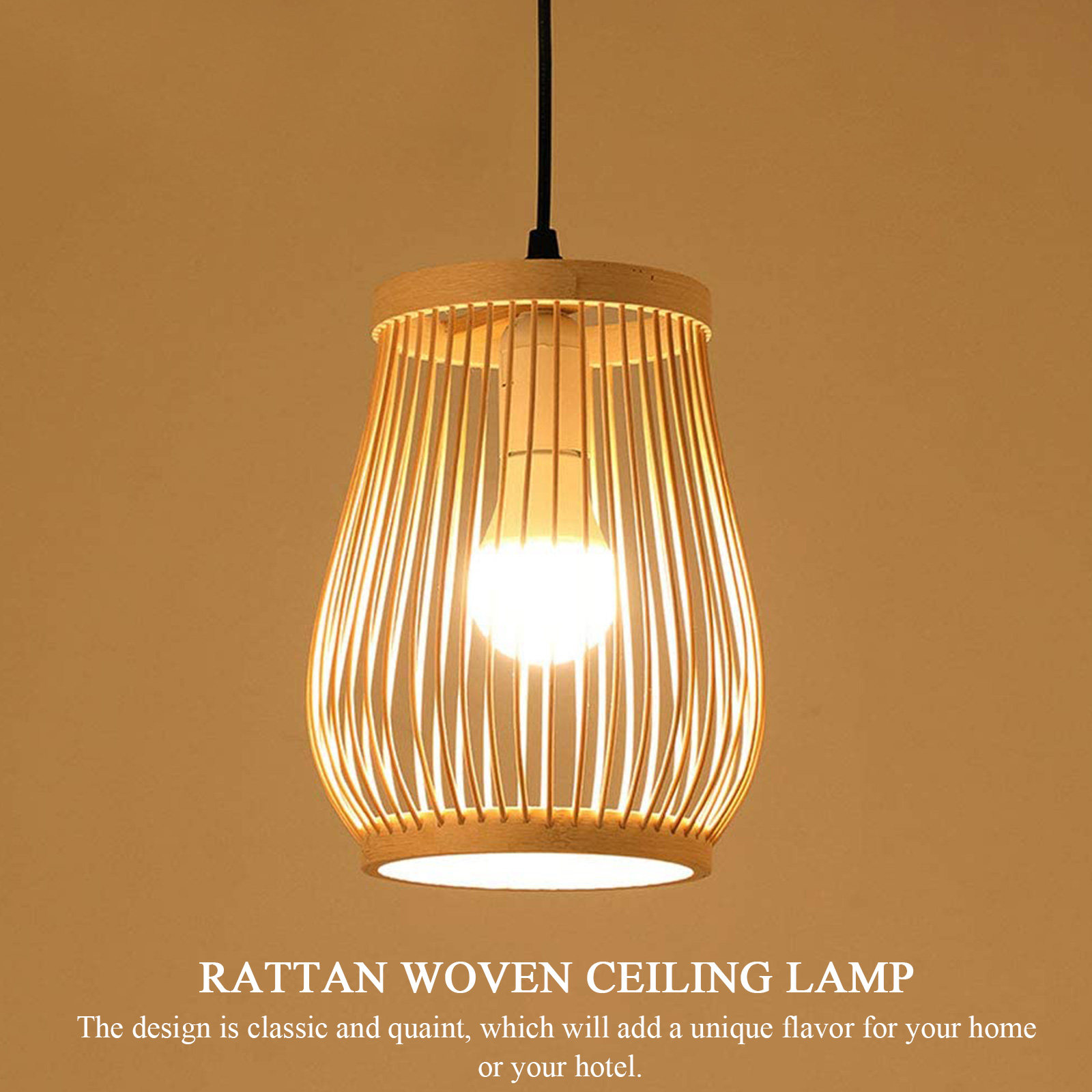 Woven Bamboo Chandelier Handcr - Decor Lighting Solution ulasan dan harga