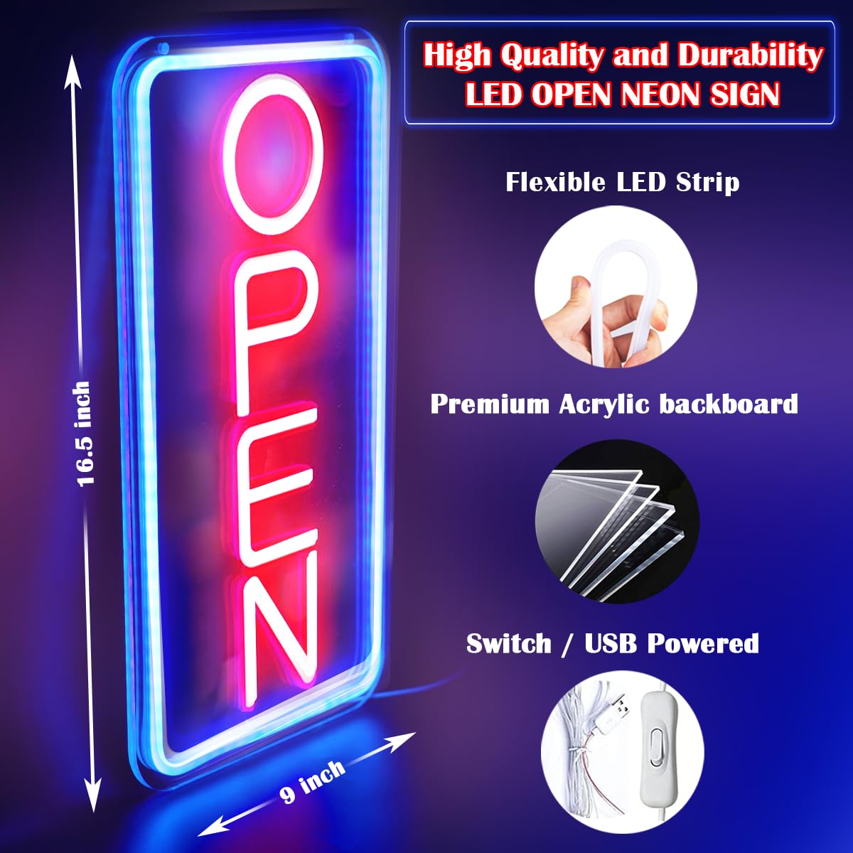 LED Neon Open Sign, Business H - Decor Lighting Opening Hours ulasan dan harga