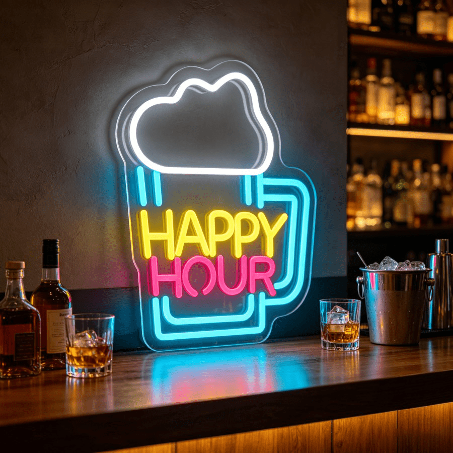Happy Hour Beer Mug LED Wall L - Decor Lighting Opening Hours ulasan dan harga