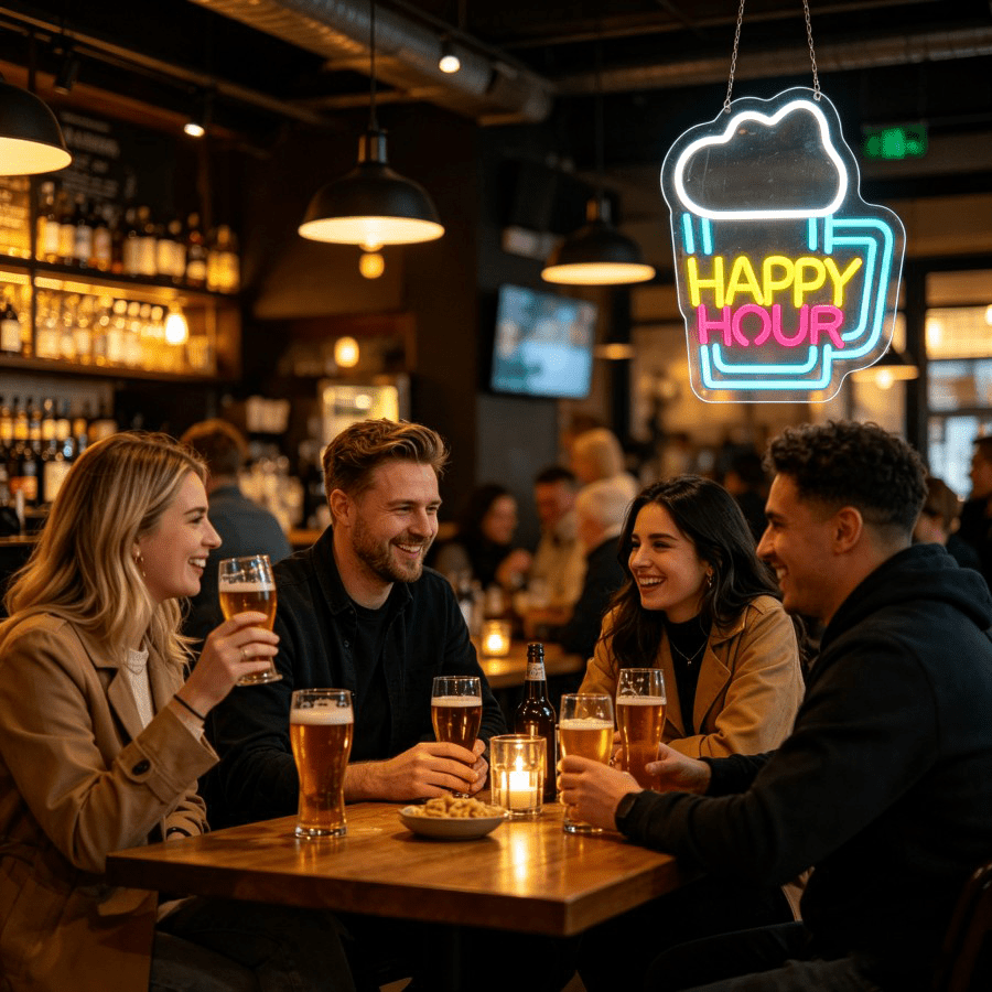 Happy Hour Beer Mug LED Wall L - Decor Lighting Opening Hours ulasan dan harga
