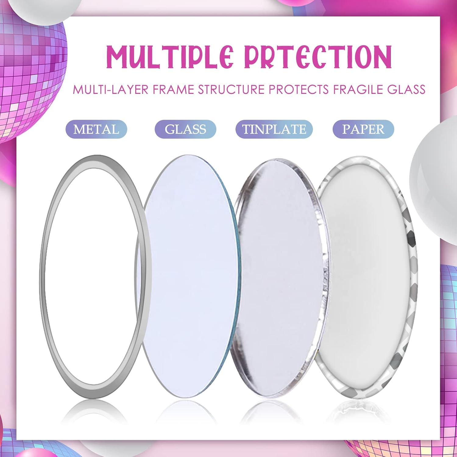 Disco Ball Compact Mirror Vint - Disco Ball Mirror ulasan dan harga