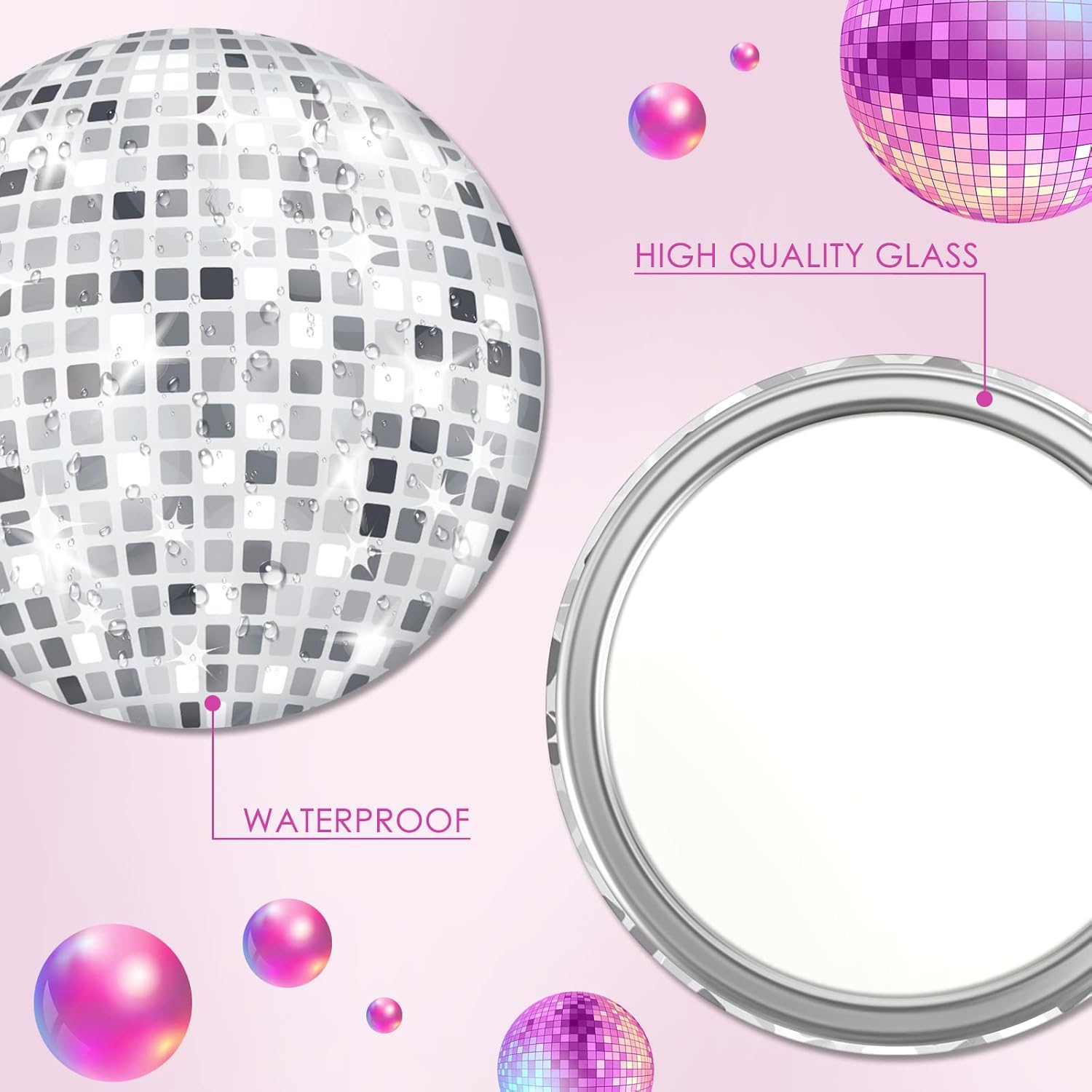 Disco Ball Compact Mirror Vint - Disco Ball Mirror ulasan dan harga