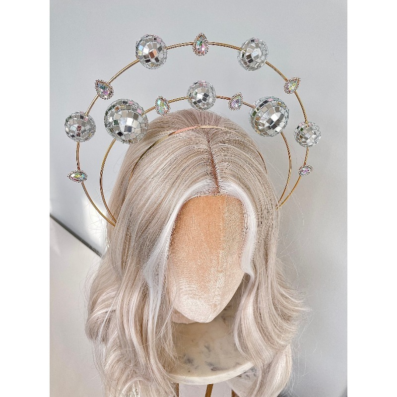Silver Double Ring Disco Headb - Disco Ball Mirror ulasan dan harga