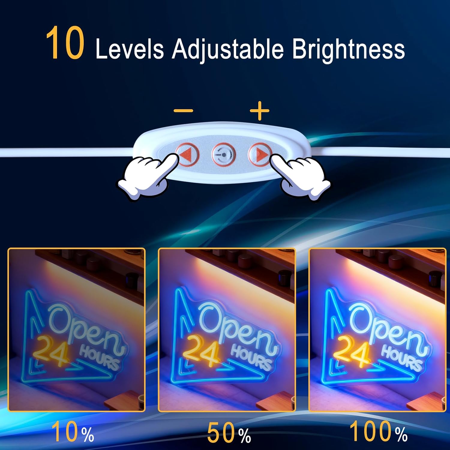 24 Hours Open Neon Sign LED Ne - Decor Lighting Opening Hours ulasan dan harga
