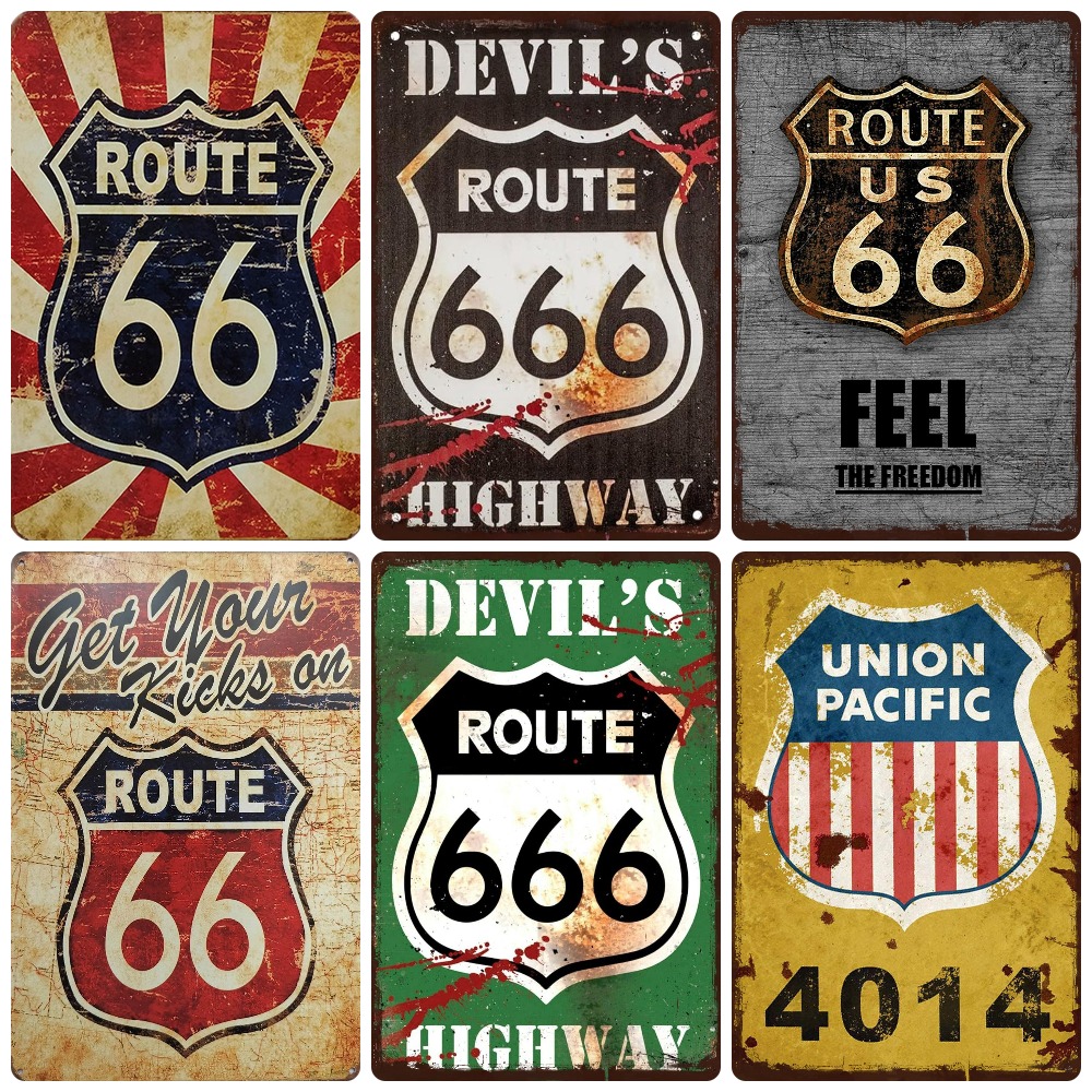 Mother Road Vintage Metal Sign - Lighting Effect Home Decor ulasan dan harga
