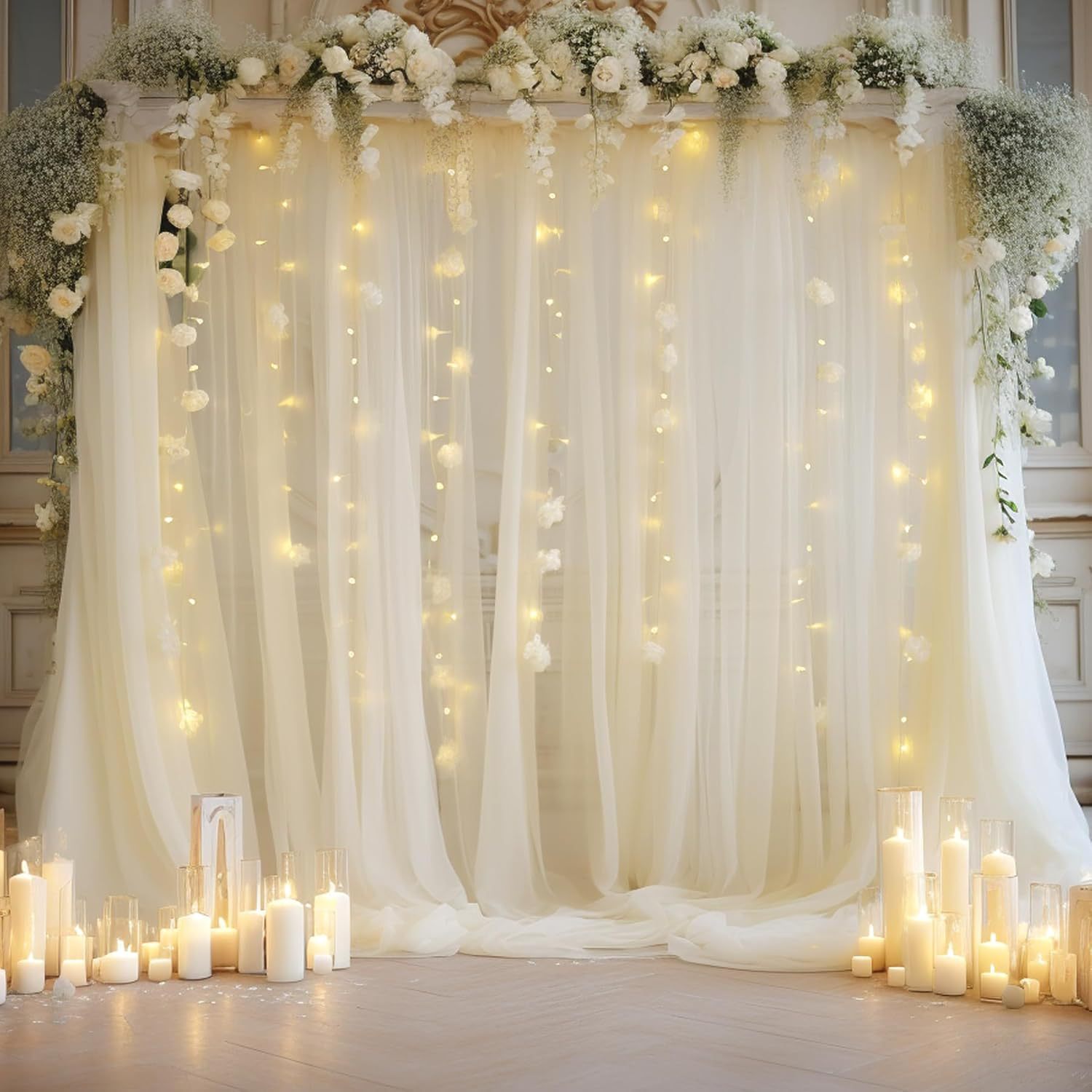 1 Pack Wedding Tulle Backdrop  - Decor Lighting Pack ulasan dan harga